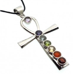 Chakra Gemstone Egyptian Ankh Pendant